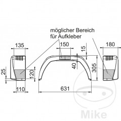 Plastic fenders for trailer H305 B180 S631 338.04.54