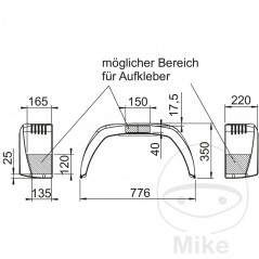 Plastic fenders for trailer H350 B220 S770 338.04.56