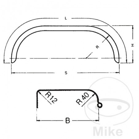 Guardabarros de acero para remolque H375 B220 S1390 338.53.33