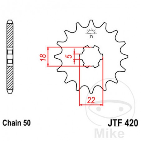 JT SPROCKETS Piñón transmisión engranaje grueso 15T 530 5 Ø18/22 726.00.35