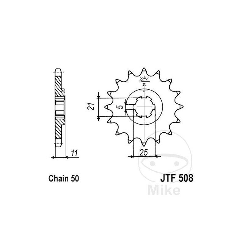 JT SPROCKETS Piñón transmisión engranaje grueso 15T 530 6 Ø21/25 726.00.40