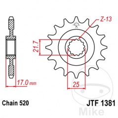 JT SPROCKETS Piñón transmisión engranaje grueso 15T 520 ALTN: 7260353 726.00.44