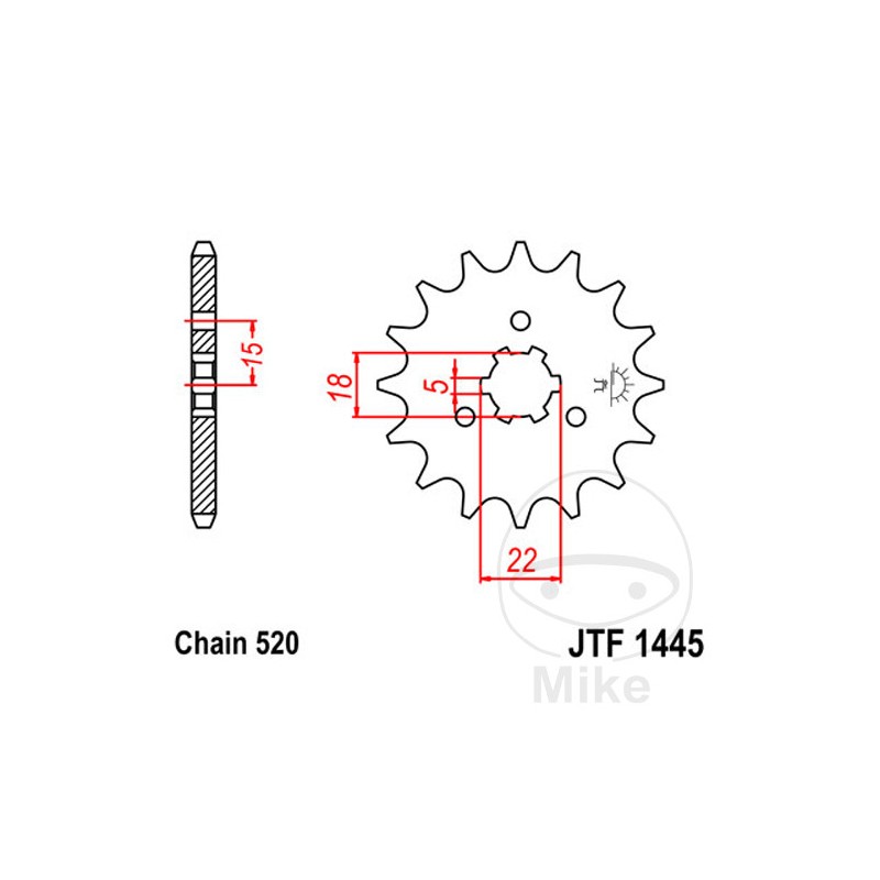 JT SPROCKETS coarse gear transmission pinion 11T 520 5 Ø18/22 726.00.70