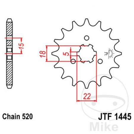 JT SPROCKETS coarse gear transmission pinion 11T 520 5 Ø18/22 726.00.70