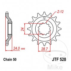 JT SPROCKETS Piñón transmisión engranaje fino 17T 530 Ø24/28.5 726.01.10