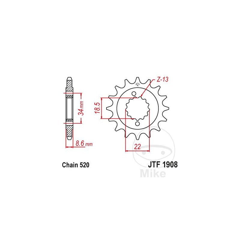JT SPROCKETS transmission sprocket 15T 520 ALTN: 7260846 726.02.17