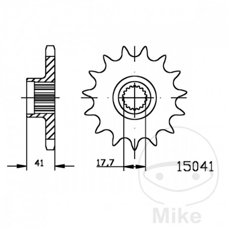 ESJOT Fine gear transmission pinion 15T 428 Ø17.7/20 726.02.86