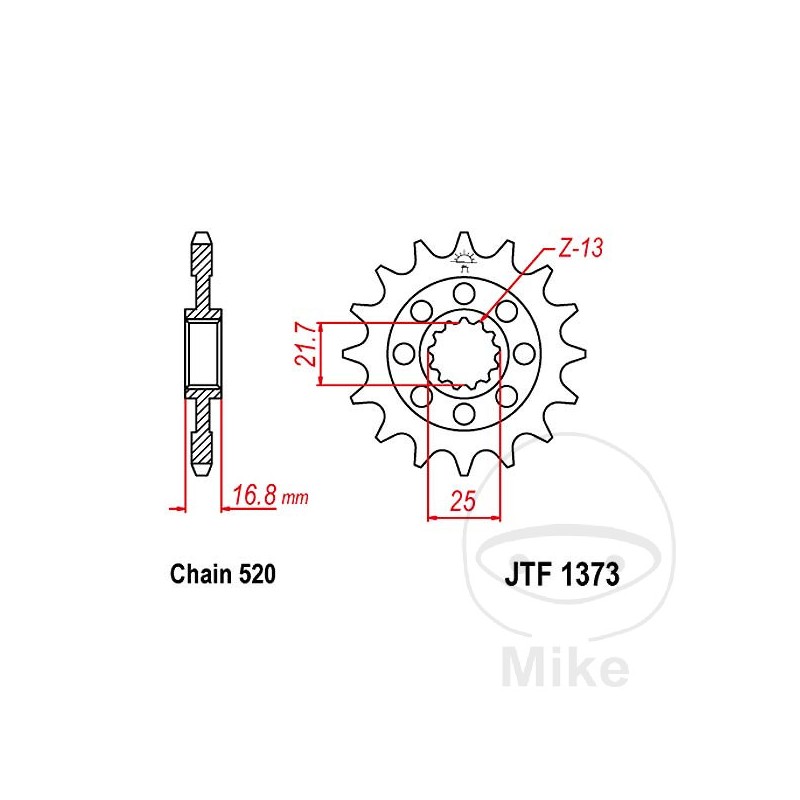 JT SPROCKETS Piñón transmisión racing 16T P-520 ALTN: 7260571 726.01.12