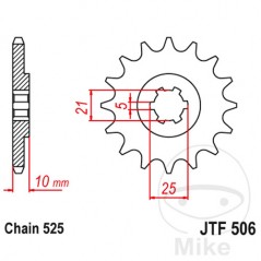 JT SPROCKETS Piñón transmisión engranaje grueso 14T 525 5 Ø21/25 726.05.15