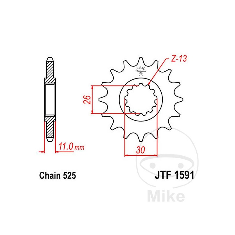 JT SPROCKETS transmission sprocket 15T 525 ALTN: 7260863 726.06.07