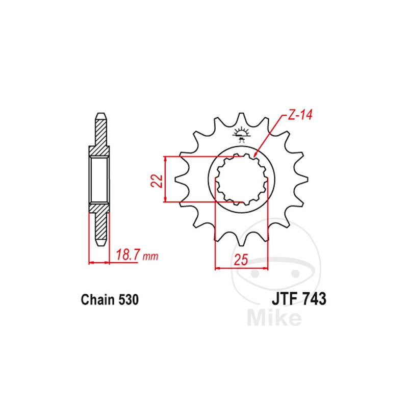 JT SPROCKETS transmission sprocket 15T 530 ALTN: 7260575 726.06.13