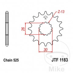 JT SPROCKETS Piñón transmisión engranaje fino 18T 525 Ø26/30 726.06.15
