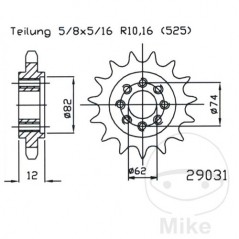 ESJOT transmission sprocket 22T 525 17.2/20 726.11.83
