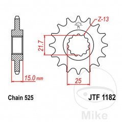 JT SPROCKETS Piñón transmisión engranaje fino 14T P-525 Ø22/25MM 726.02.50