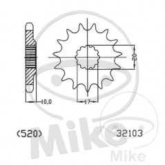 ESJOT Fine gear transmission pinion 12T P-520 Ø17/21MM 726.02.46