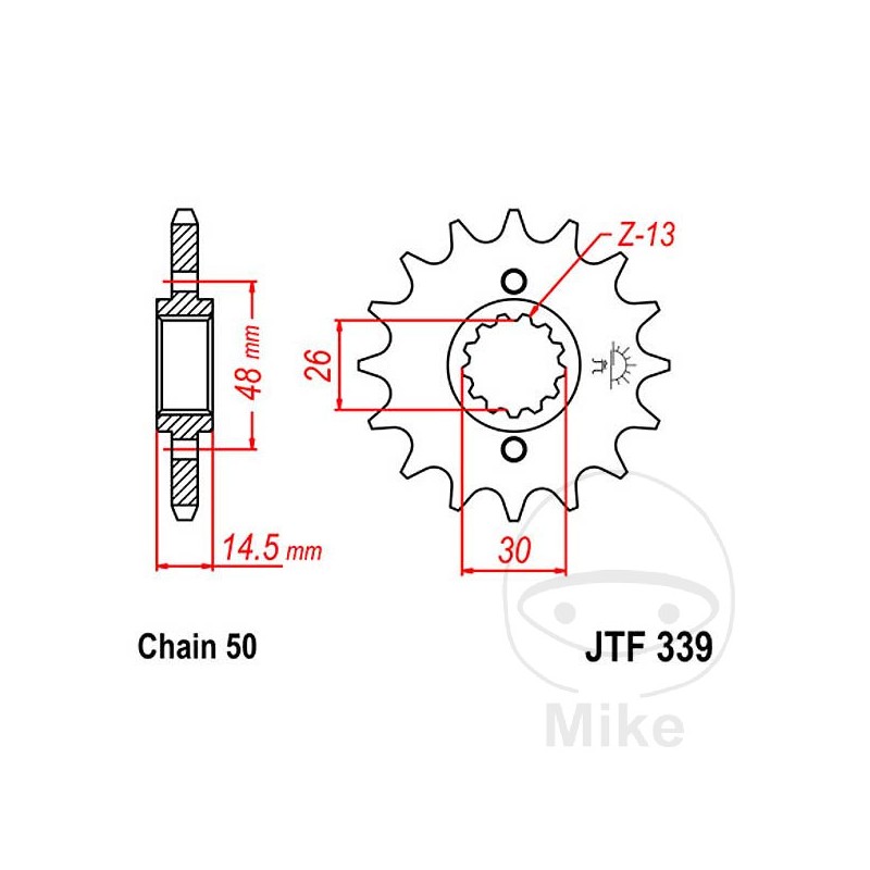 JT SPROCKETS transmission sprocket 16T 530 ALTN: 7260380 726.20.74