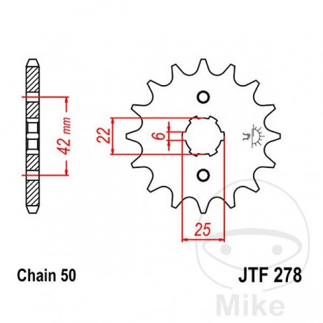 JT SPROCKETS coarse gear transmission pinion 15T 530 6 Ø22/25 726.21.32