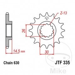 JT SPROCKETS Fine gear transmission pinion 15T 630 Ø26/30 726.22.15