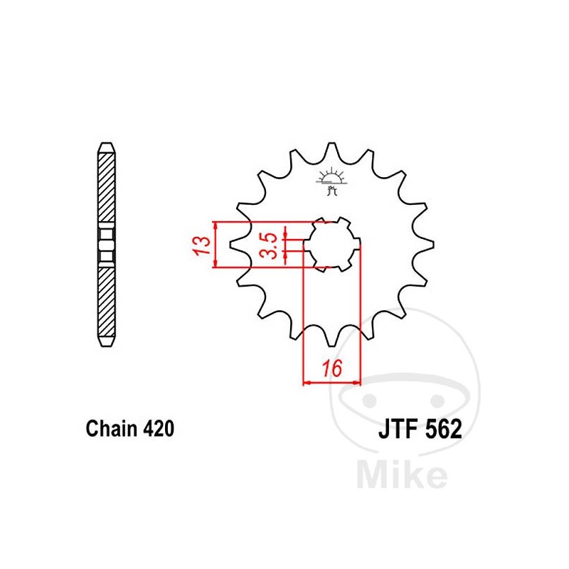 JT SPROCKETS Piñón transmisión engranaje grueso 10T 420 3.5 Ø13/16 726.22.49