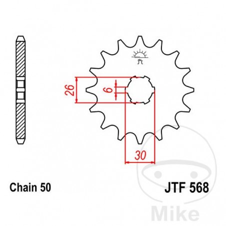 JT SPROCKETS coarse gear transmission pinion 18T P-530 6 Ø26/30MM 726.01.56