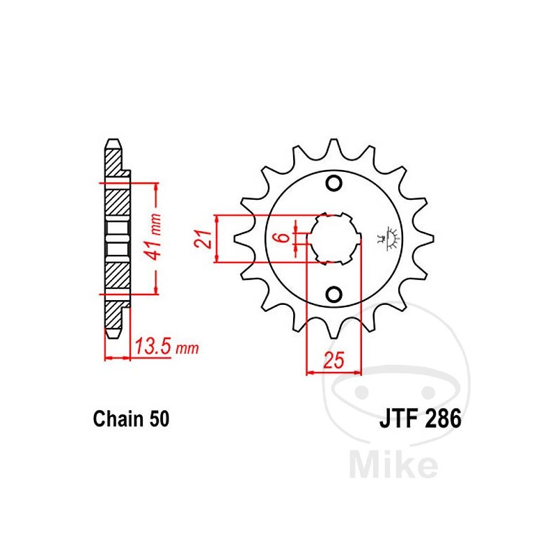 JT SPROCKETS Piñón transmisión engranaje grueso 15T 530 6 Ø21/25 726.26.86