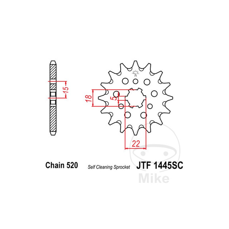 JT SPROCKETS Piñón transmisión engranaje grueso RACING 13T 520 5 Ø18/22 726.27.69