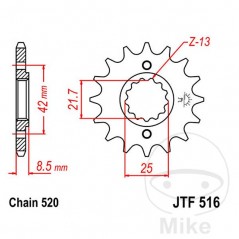 JT SPROCKETS transmission sprocket 16T 520 ALTN: 7260392 726.80.14