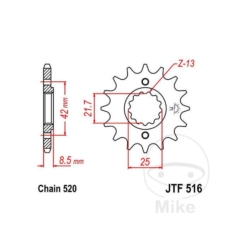 JT SPROCKETS transmission sprocket 16T 520 ALTN: 7260392 726.80.14