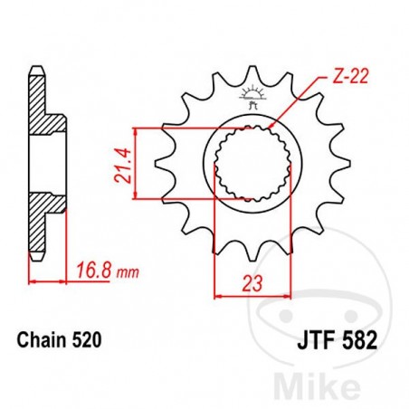 JT SPROCKETS transmission sprocket 16T 520 ALTN: 7260405 726.28.84