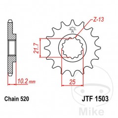 JT SPROCKETS Fine gear transmission pinion 12T 520 Ø22/25 726.37.34