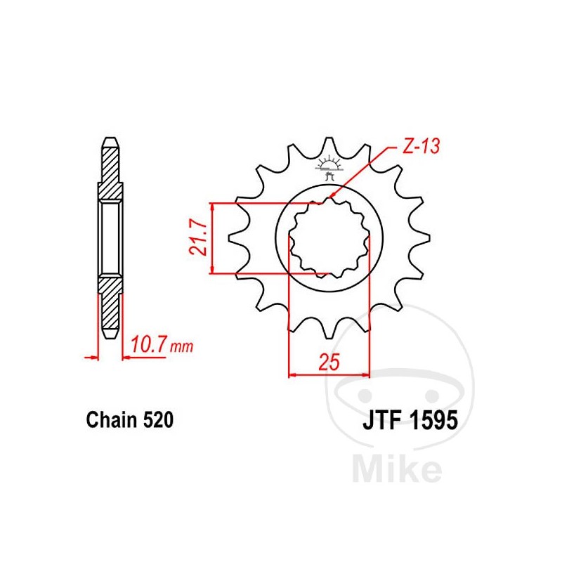 JT SPROCKETS transmission sprocket 16T 520 ALTN: 7260368 726.42.03