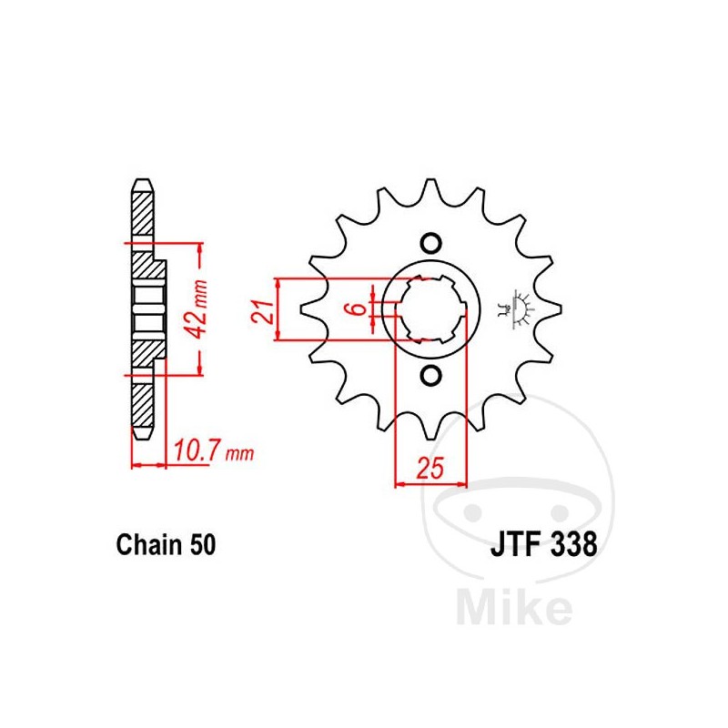 JT SPROCKETS Piñón transmisión engranaje grueso 17T 530 6 Ø21/25 726.42.29
