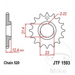 JT SPROCKETS Fine gear transmission pinion 14T 520 Ø21.4/23 726.42.78