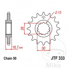 JT SPROCKETS transmission sprocket 16T 530 ALTN: 7260379 726.47.65