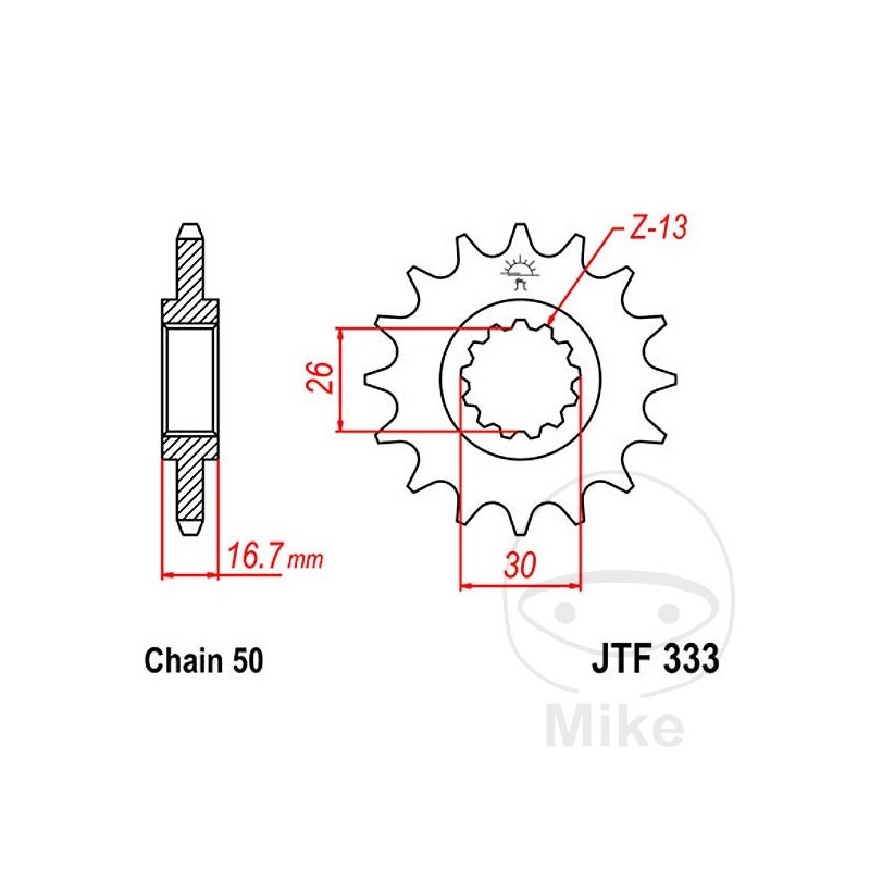 JT SPROCKETS transmission sprocket 16T 530 ALTN: 7260379 726.47.65