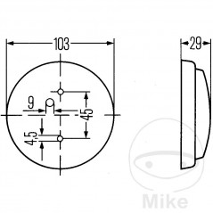 HELLA Interior Light with Switch for boats RD 105 109.95.89