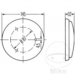 HELLA Luz Interior con Interruptor para barcos RD 147 109.96.21