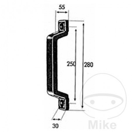 Tirador de goma para remolque 250 MM 338.39.65