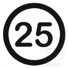 Self-adhesive speed sign 25 km/h 200 MM 205.12.25