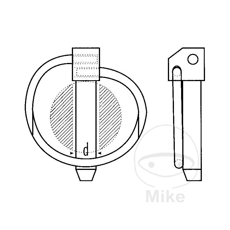 Galvanized locking pin 10 MM 348.61.23