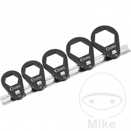CONDOR Set of 5 oil filter wrenches 3/8Z 24 38 MM 614.42.55