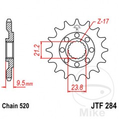 JT SPROCKETS Piñón transmisión racing engranaje fino 12T P-520 Ø21/23.8MM 726.00.93
