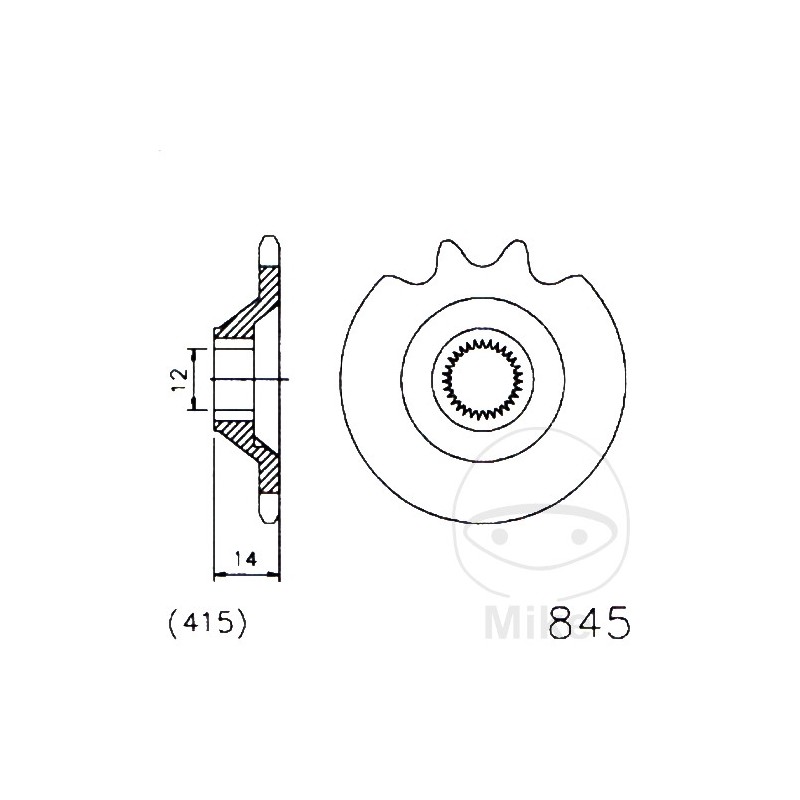 ESJOT Fine gear transmission pinion 11T P-415 Ø12/13MM 726.90.38