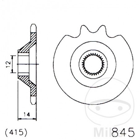 ESJOT Fine gear transmission pinion 11T P-415 Ø12/13MM 726.90.38