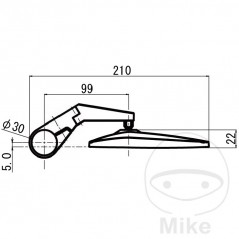 DAYTONA Espejo retrovisor corto extremo manillar 713.06.39