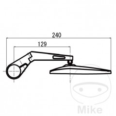 DAYTONA Handlebar end long rearview mirror 713.06.40