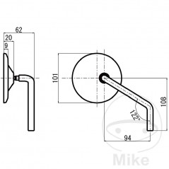 DAYTONA Left universal rear view mirror 713.06.47