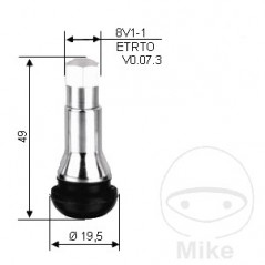 Válvula de goma con manguito para neumáticos TR414 11.3 MM 519.27.86