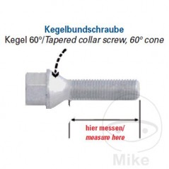 HR Tornillo de rueda cuello cónico 17 M12X1.5 MM 354.25.60VAR