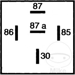 Changeover relay 5 poles with support 12V 40A 108.02.70